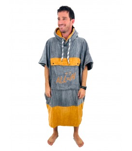 PONCHO Bumpy Grey / Yellow