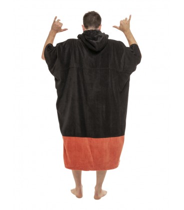 Poncho Surf, Bain et Plage – Adulte – Black / Argile