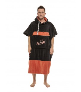 Poncho Surf, Bain et Plage – Adulte – Black / Argile