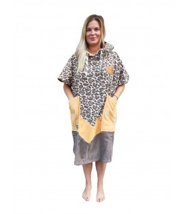 PONCHO Léopard Beige