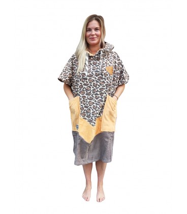 Poncho Surf, Bain et Plage – Femme – Léopard Beige