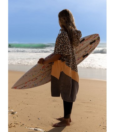 Poncho Surf, Bain et Plage – Femme – Léopard Beige