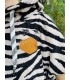 Poncho Surf, Bain et Plage – Femme – Jacquard Dark Pink Zebra